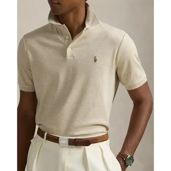 Polo Ralph Lauren Soft Cotton Polo Shirt in Dune Tan Men's 2XB 2X Big & Tall - Picture 6 of 12